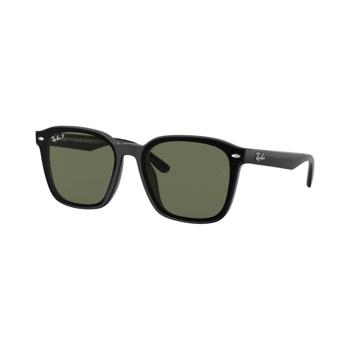 레이밴 RB4393D 폴리쉬드 블랙 프레임 다크 그린 클래식 렌즈 로우 브릿지 핏(Ray-Ban RB4392D Polished Black Frame Dark Green Classic Lenses Low Bridge Fit)