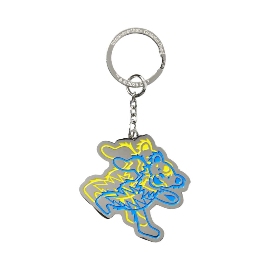 GD251XACKY01SLV thisisneverthat x Grateful Dead Overlap Lightning Bears Keychain Silver