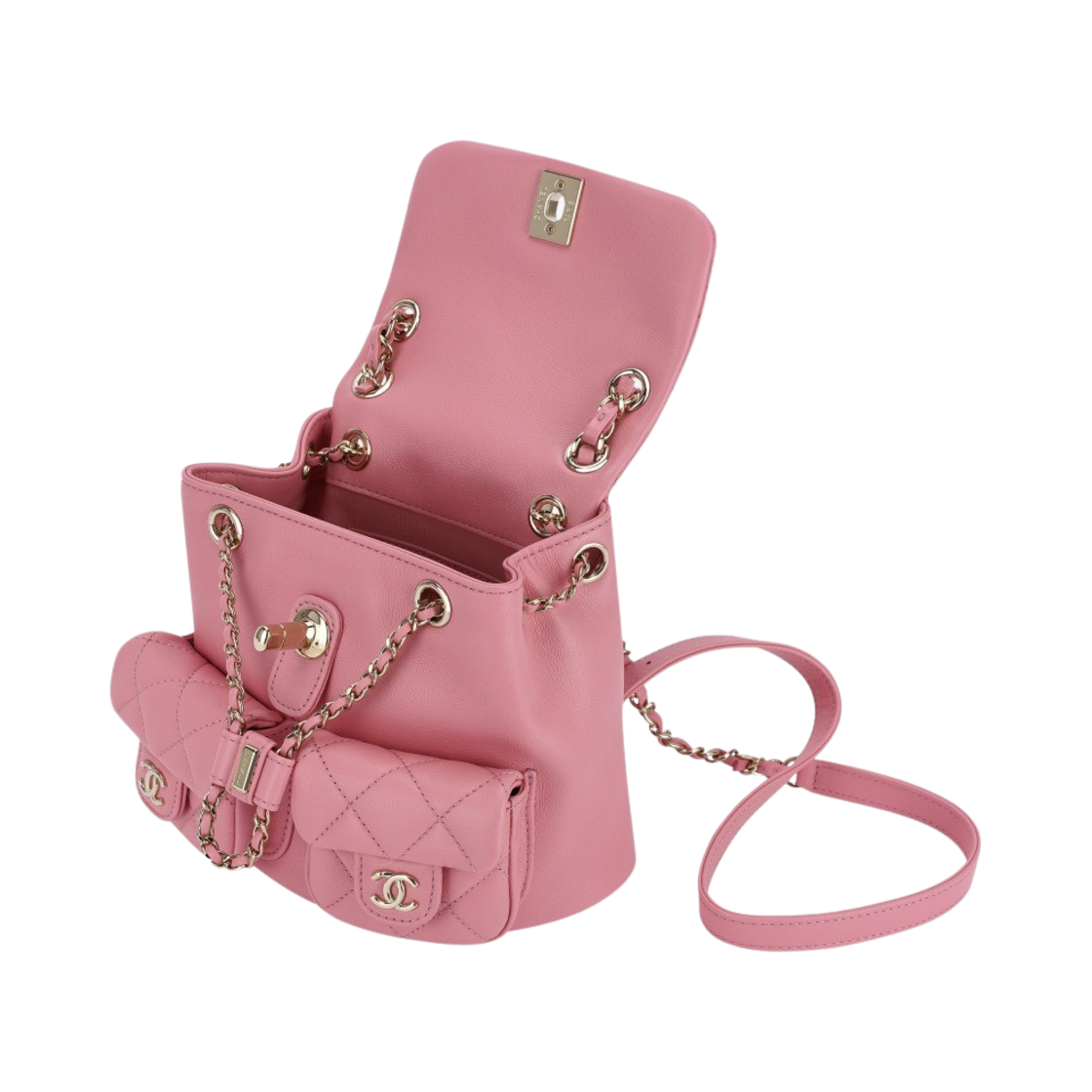 샤넬 스몰 백팩 카프스킨 & 골드 메탈 라이트 핑크(Chanel Small Backpack Calfskin & Gold Light Pink) - 3