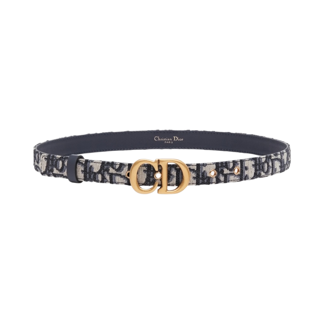 (W) 디올 새들 20mm 벨트 블루 디올 오블리크 자카드((W) Dior Saddle 20mm Belt Blue Dior Oblique Jacquard) - 1
