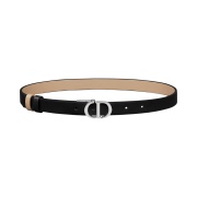 (W) Dior 30 Montaigne 20mm Reversible Belt Black Biscuit