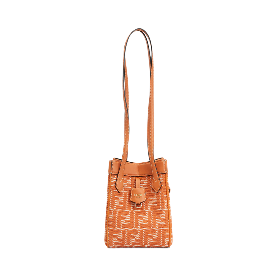 8BS083AUPXF1SKK Fendi Mini Origami Shoulder Bag Orange