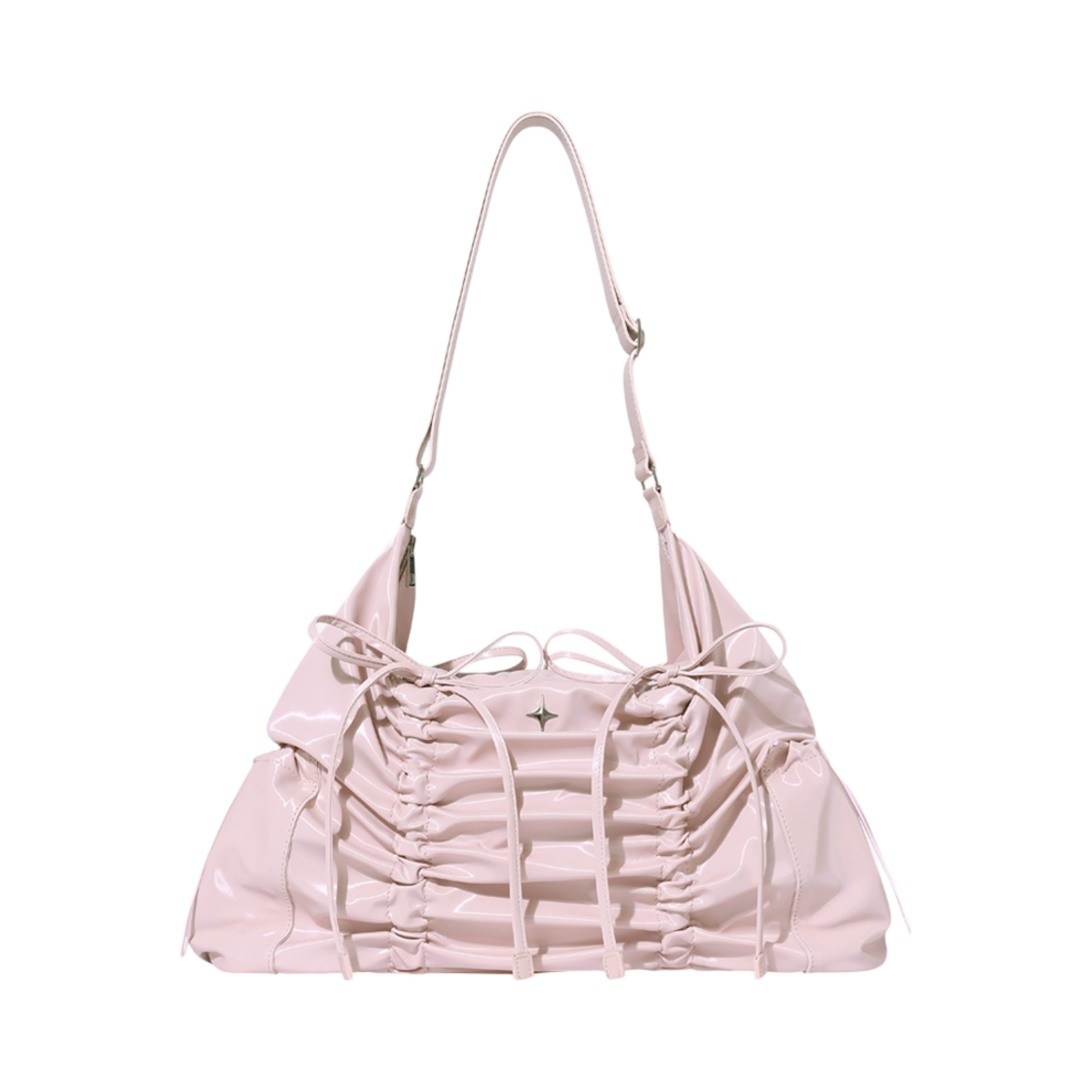 포어필 스트링 리본 라지 호보백 글로시 핑크(For Appeal String Ribbon Large Hobo Bag Glossy Pink)