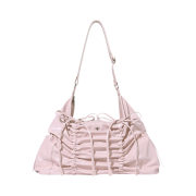 For Appeal String Ribbon Large Hobo Bag Glossy Pink