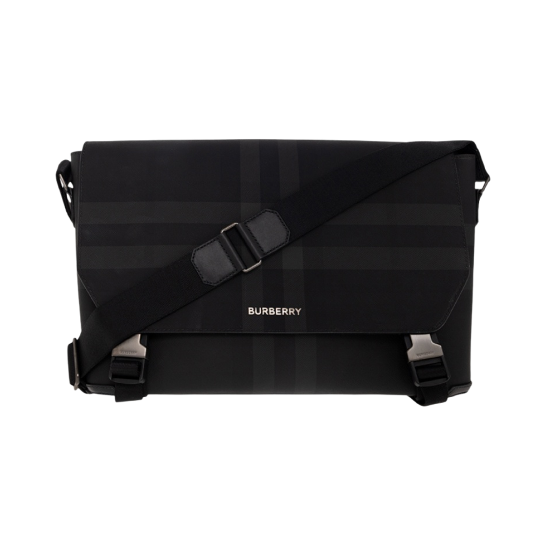 버버리 체크 레더 라지 메신저백 차콜(Burberry Check Leather Large Messenger Bag Charcoal) - 1