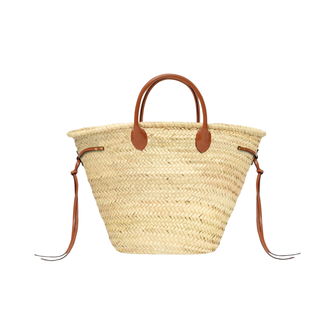 이자벨 마랑 카딕스 라피아 앤 레더 베스킷백 내츄럴 꼬냑 - 23SS(Isabel Marant Cadix Raffia and Leather Basket Bag Natural Cognac - 23SS) - 2