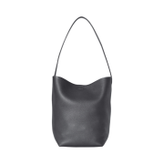 The Row Medium N/S Park Tote in Leather Black