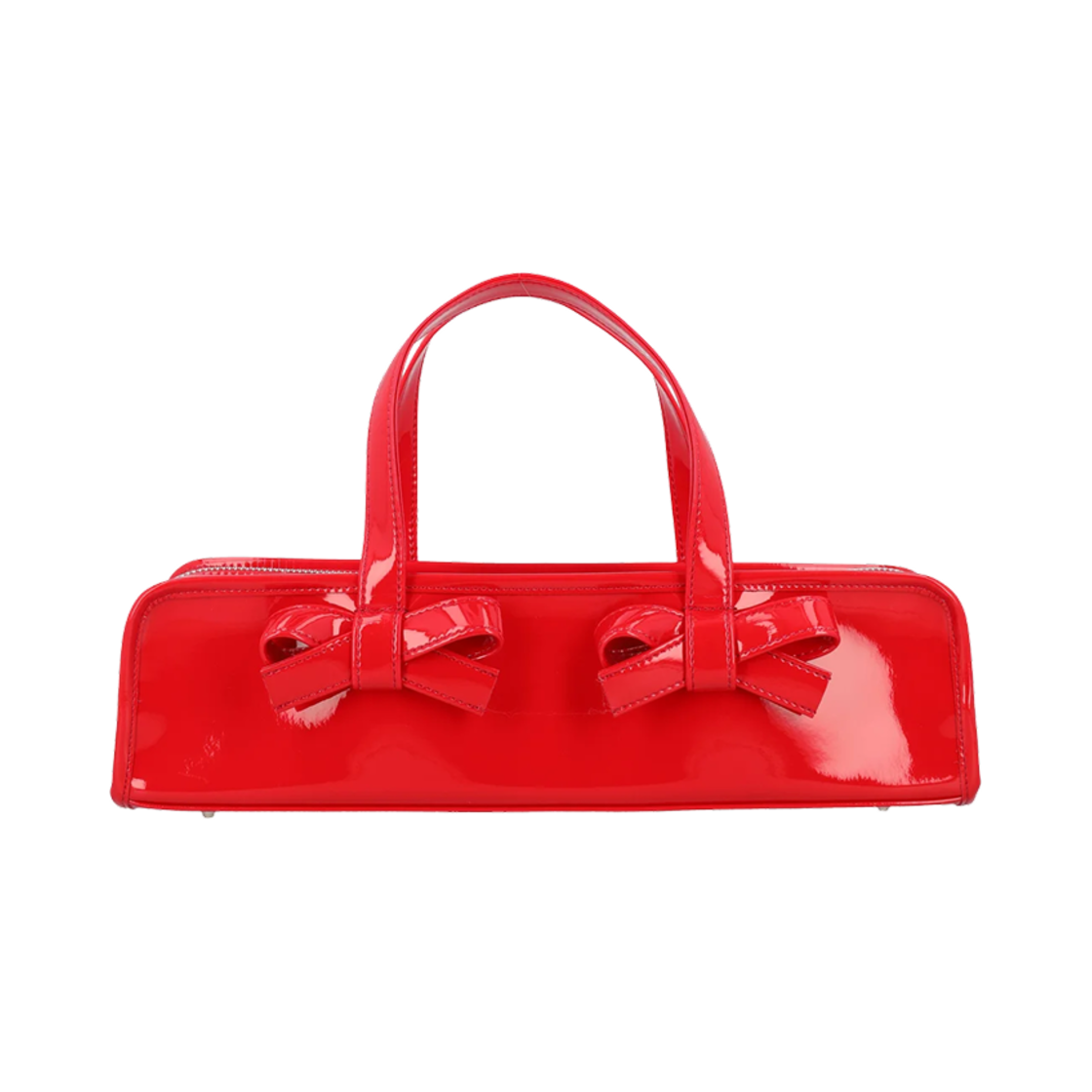 꼼데가르송 걸 리본 디테일 집업 토트백 레드(Comme des Garcons Girl Ribbon Detailed Zip-Up Tote Bag Red)