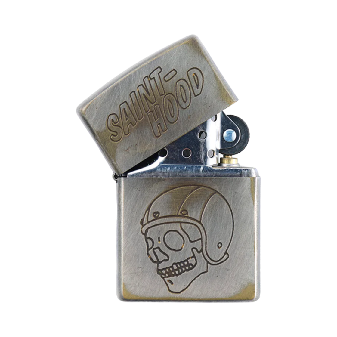 251MRSMN-AC01S/HR8-0000-C79 Neighborhood x Saint Mxxxxxx STHD Aged Zippo Lighter Silver - 25SS
