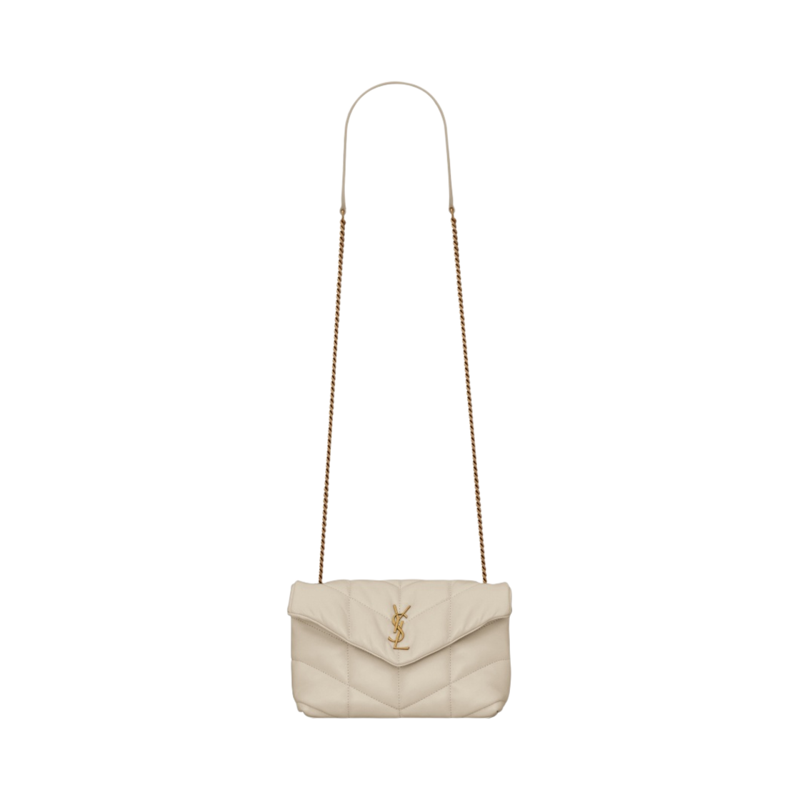 생로랑 퀼티드 램스킨 퍼퍼 토이백 블랑 빈티지(Saint Laurent Quilted Lambskin Puffer Toy Bag Blanc Vintage) - 1