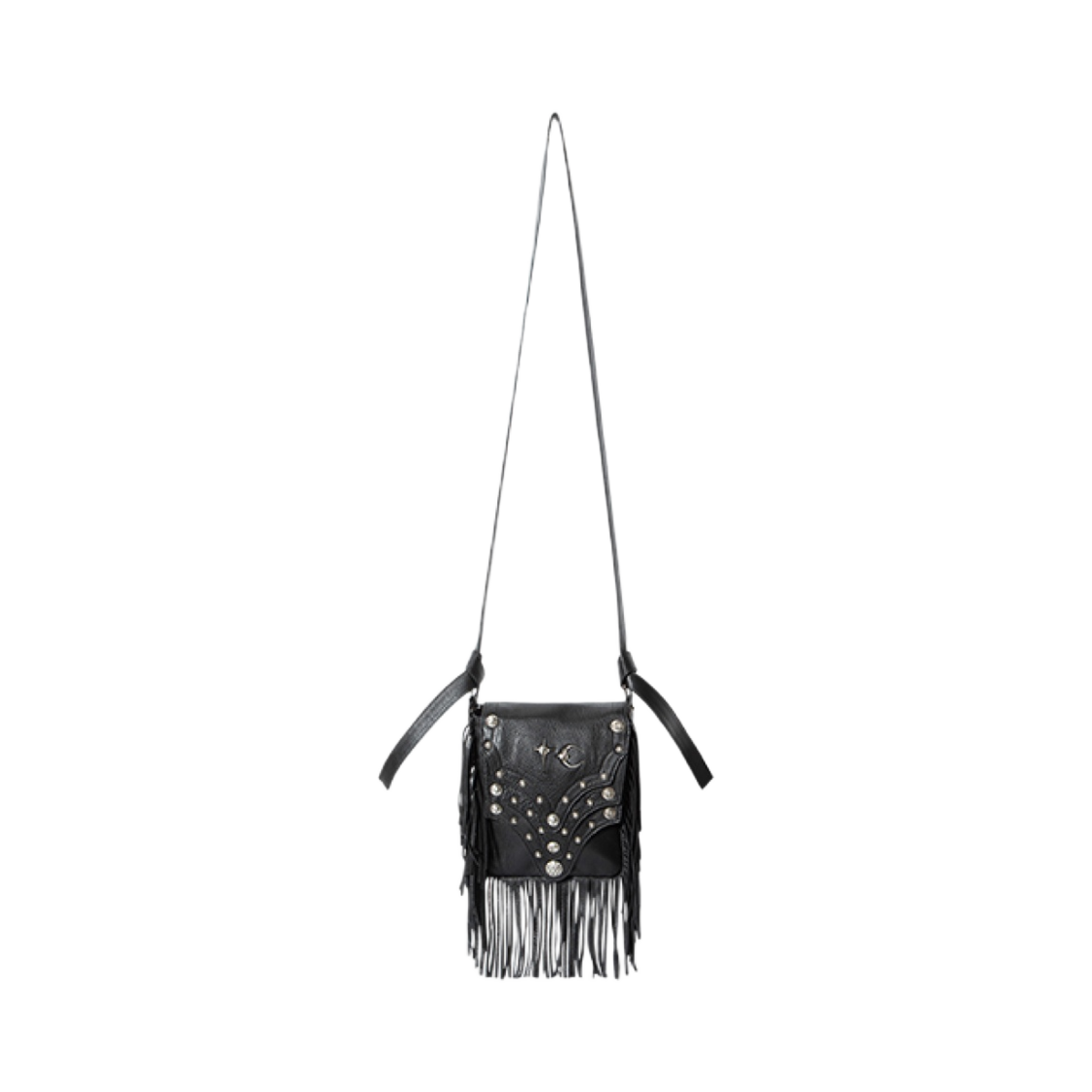 떠그 클럽 캐슬 카우보이 메신저 백 블랙 레더(Thug Club Castle Cowboy Messenger Bag Black Leather)