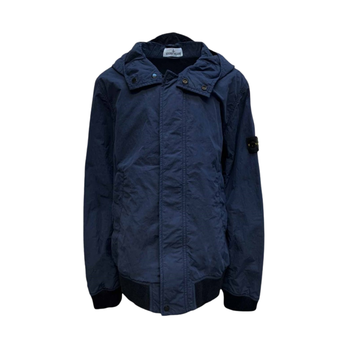 (키즈) 스톤 아일랜드 40530 나일론 코튼 캔버스 후드 블루종 마린 블루 - 21SS((Kids) Stone Island 40530 Nylon Cotton Canvas Hooded Blouson Marine Blue - 21SS) - 1