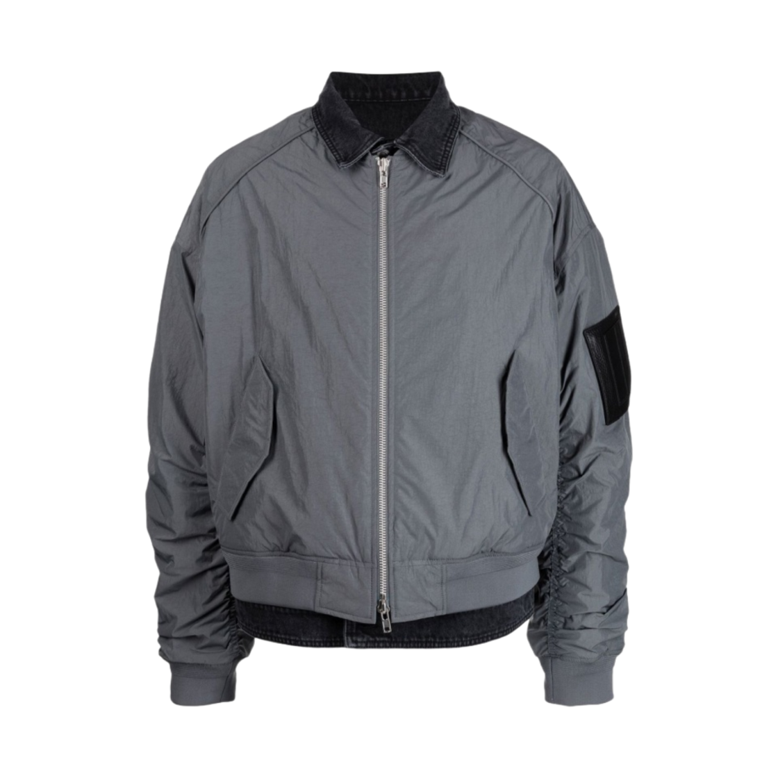 JC3239P213 Juun.J Denim Insert MA-1 Jumper Grey - 23SS