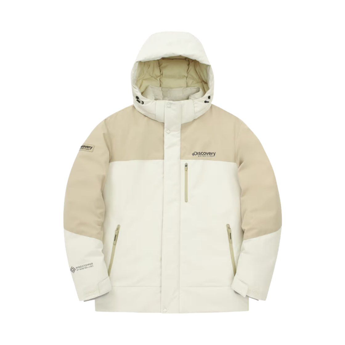 DMDJ7K046-BGS Discovery Expedition Bergen Gore Windstopper Goose Short Down Jacket Beige