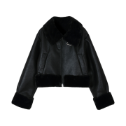 (W) Bohemian Seoul High Neck Short Mustang Black