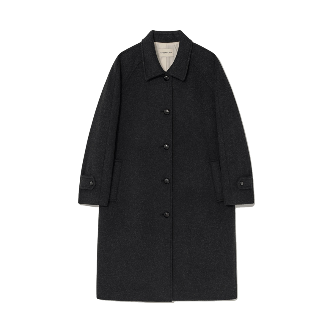 24FW006OT Kindersalmon Women Catia Wool Coat Dark Melange