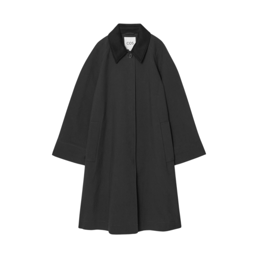 1242835001 (W) COS Wool Trimmed Car Coat Black