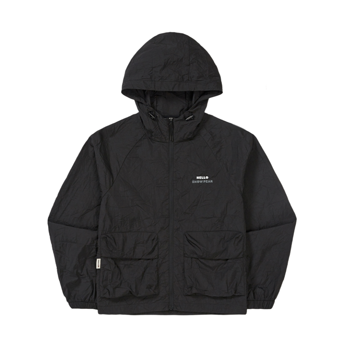 (W) 스노우피크 x 헬로 키티 패커블 윈드브레이커 블랙((W) Snow Peak x Hello Kitty Packable WIndbreaker Black)