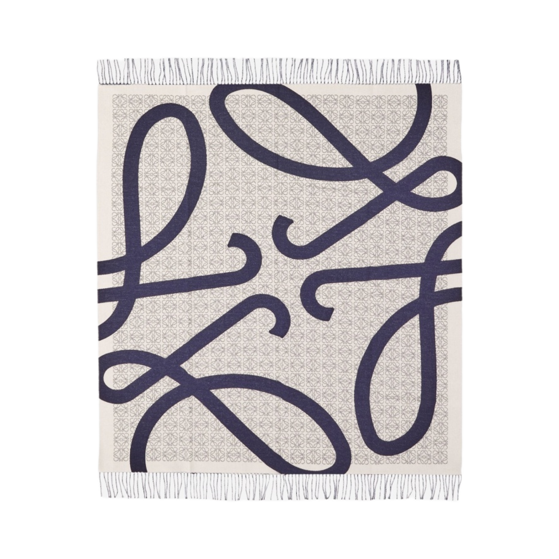 로에베 아나그램 블랭킷 울 네이비 블루(Loewe Anagram Blanket in Wool Navy Blue) - 2
