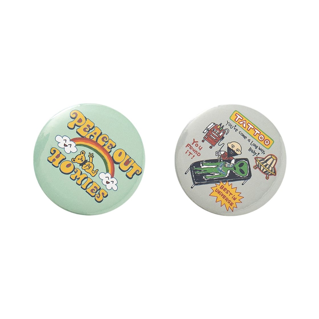 빅웨이브 컬렉티브 완 타투 핀 버튼 세트