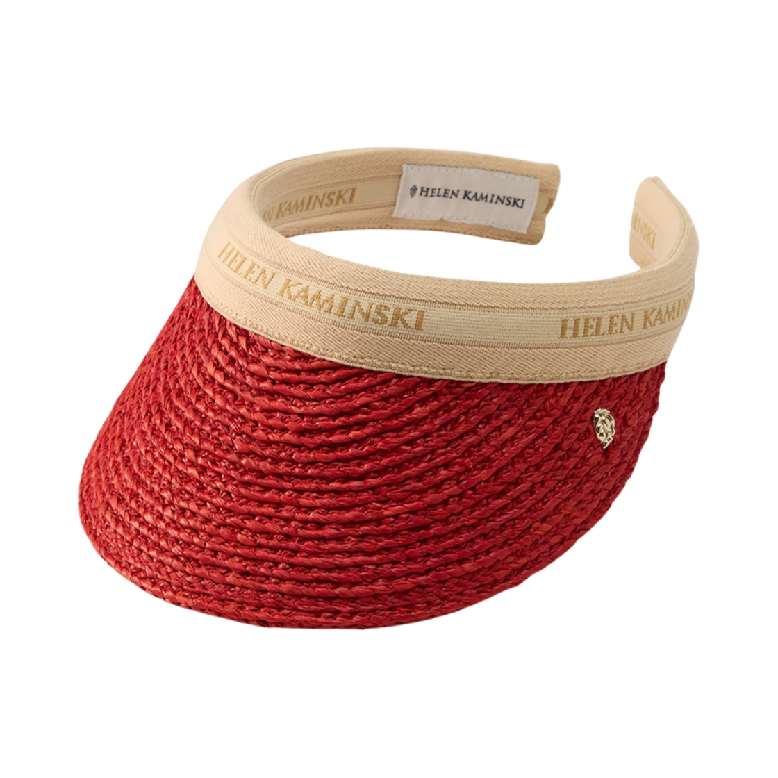 HAT52204 (W) Helen Kaminski Bianca 8 Visor Tropical Natural Logo