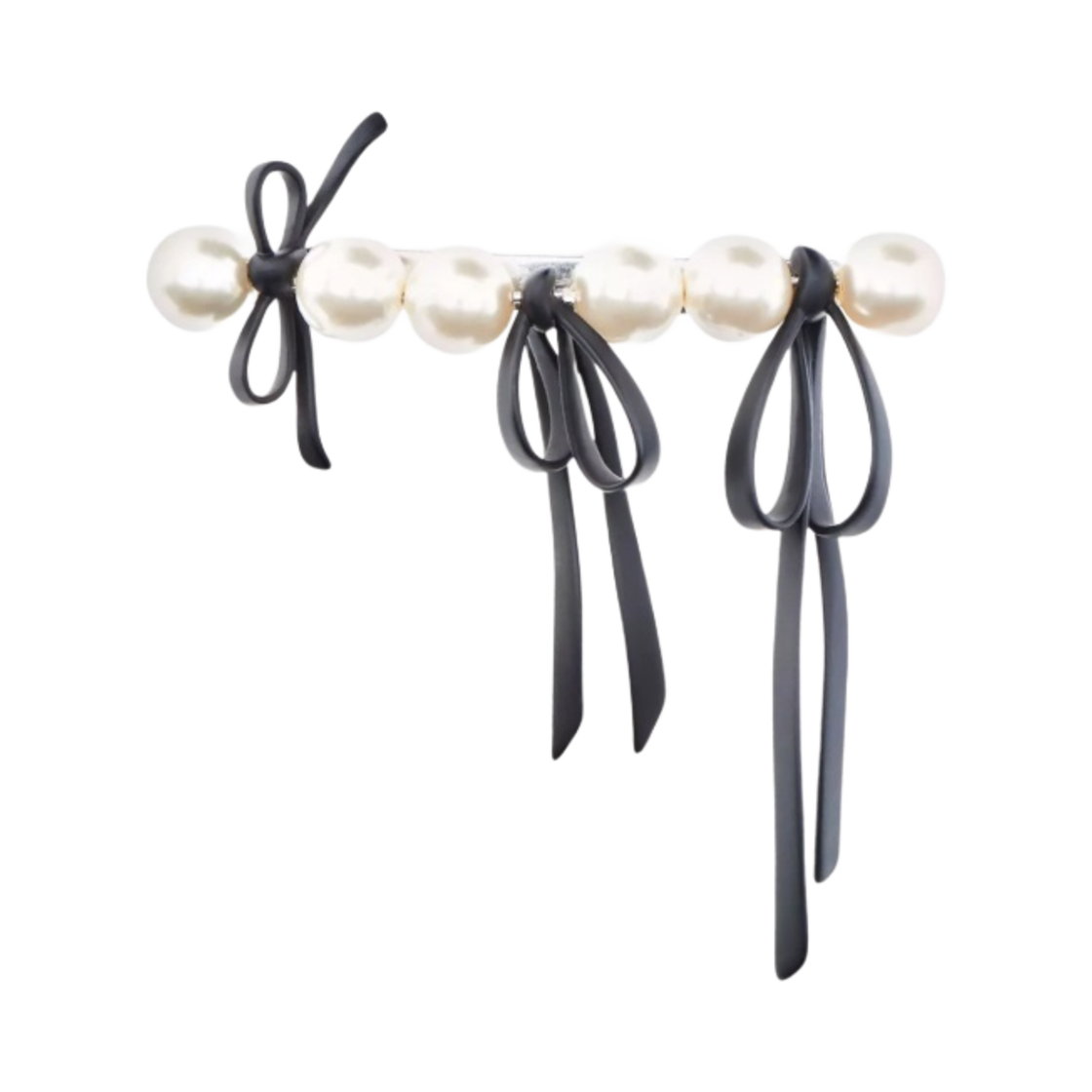 3S4JHR001J45-116-WB Heaven by Marc Jacobs x Sandy Liang Pearl Barrette White Black