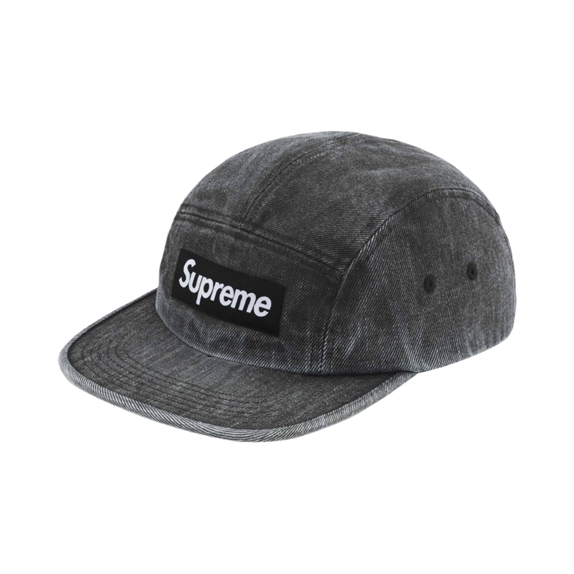 슈프림 코티드 데님 캠프캡 블랙 - 24SS(Supreme Coated Denim Camp Cap Black - 24SS)