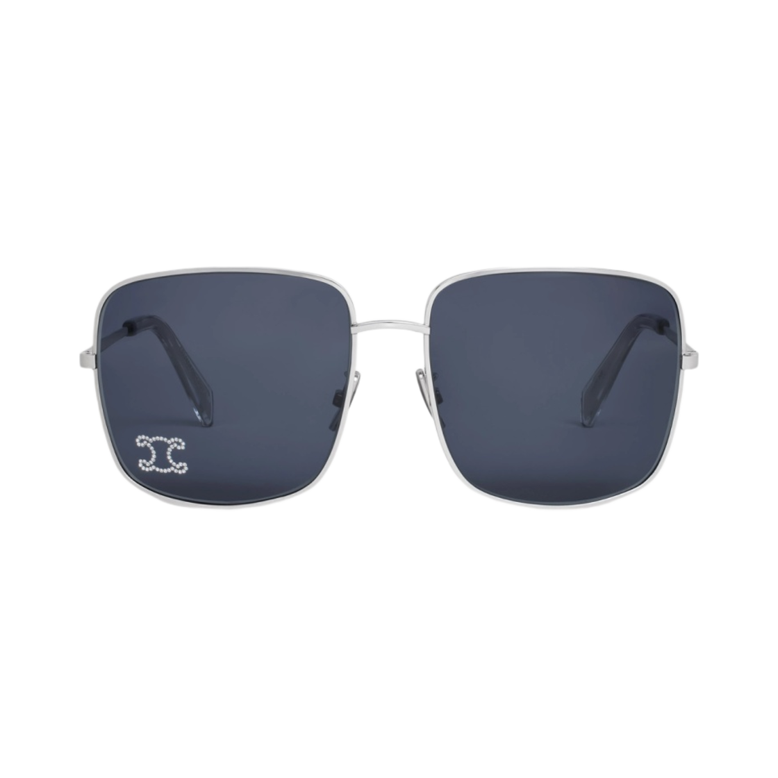 4S284CMSB-36SV/CL40284U-16V (W) Celine Triomphe Rhinestone 01 Sunglasses in Metal with Crystals Silver Grey