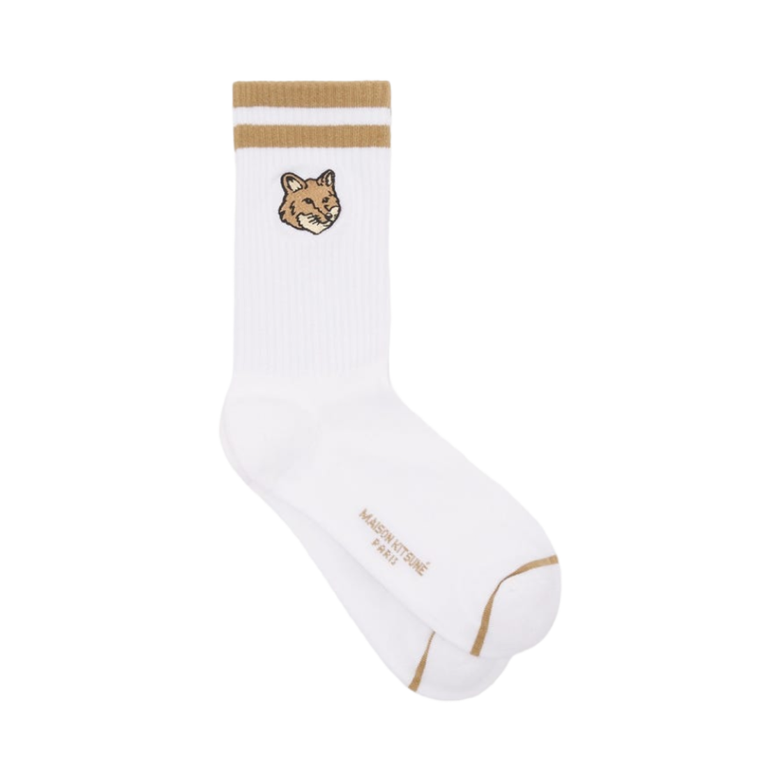 NM06415KT0014-P245 Maison Kitsune Bold Fox Head Sporty Socks Chino Beige