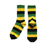 Kapital 56 Pieces Rasta Rainbowy Happy Heel Socks Black