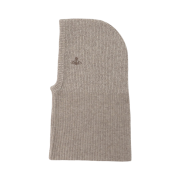 (W) Vivienne Westwood Orb Logo Rib knit Balaclava Beige