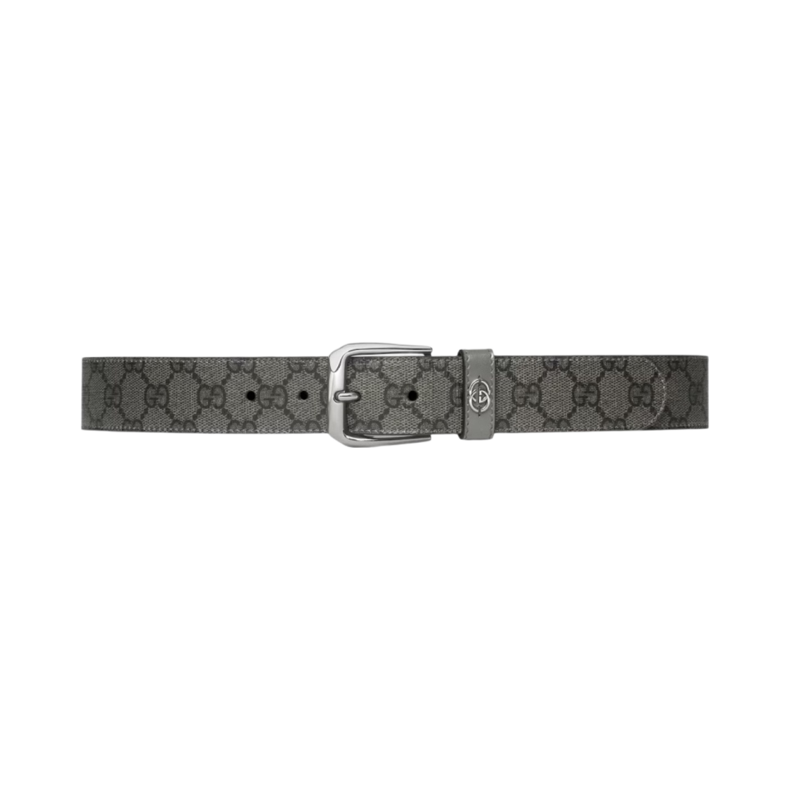 구찌 벨트 인터로킹 G 디테일 그레이 블랙 슈프림(Gucci Belt with Interlocking G Detail Grey Black Supreme) - 1