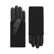 COS Layered Leather Gloves Black