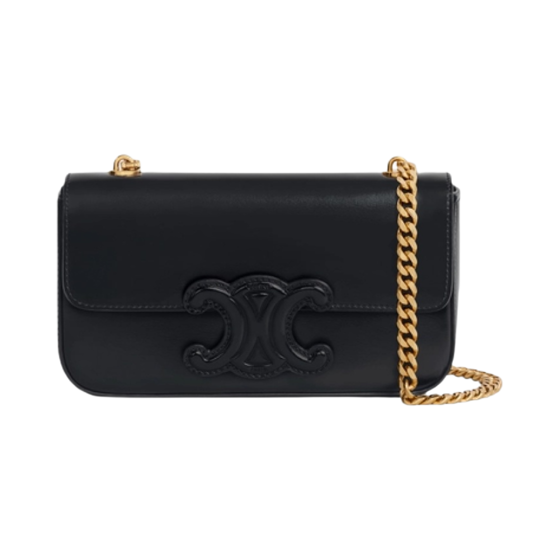 셀린느 샤이니 카프스킨 레더 트리옹프 체인 숄더백 블랙(Celine Chain Shoulder Bag Cuir Triomphe in Shiny Calfskin Black) - 1