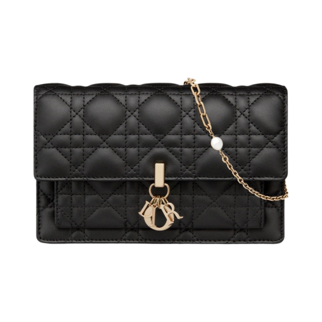 디올 레이디 체인 파우치 까나쥬 램스킨 블랙(Dior Lady Chain Pouch Cannage Lambskin Black) - 1