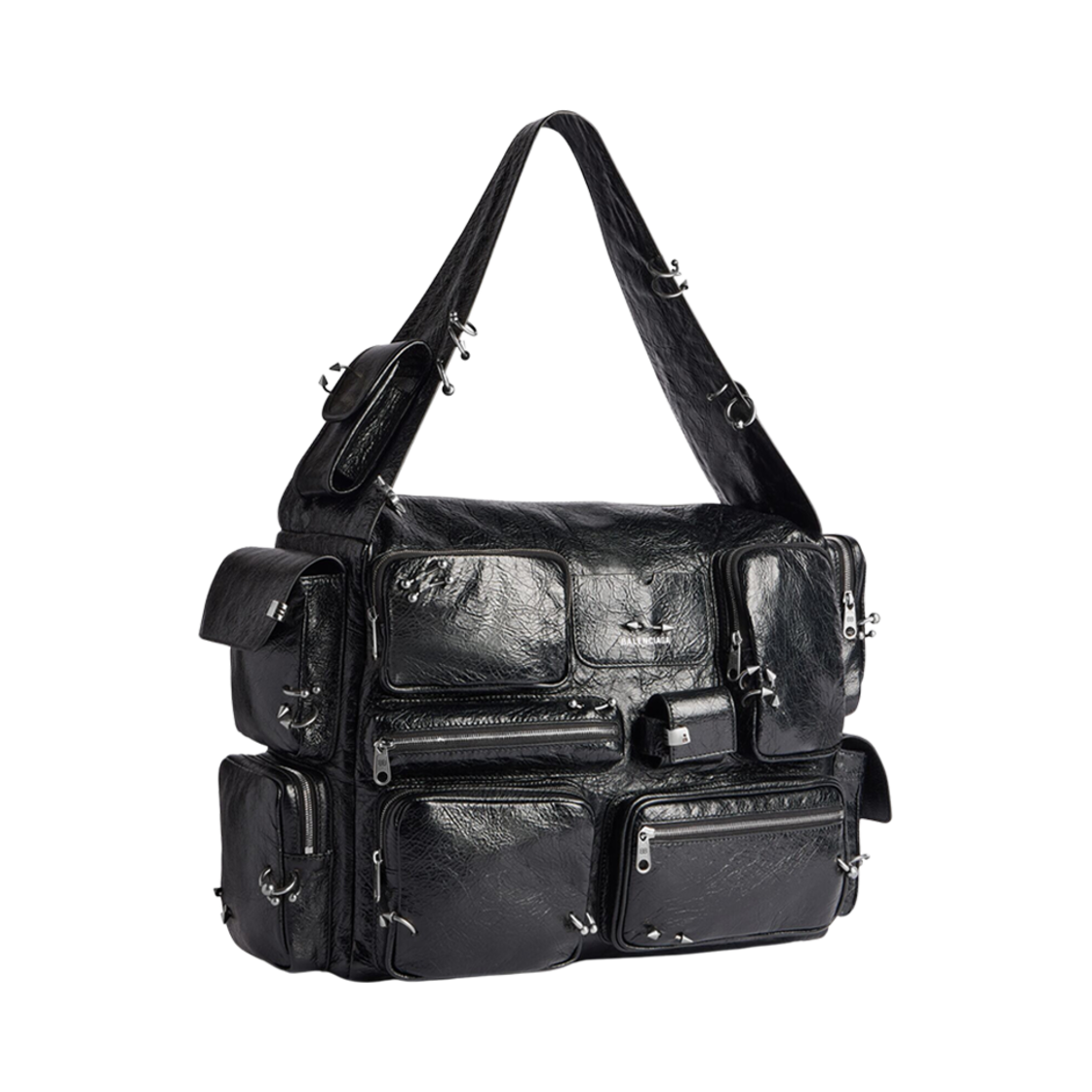 발렌시아가 슈퍼비지 라지 피어싱 슬링백 블랙(Balenciaga Superbusy Large Piercings Sling Bag Black) - 2