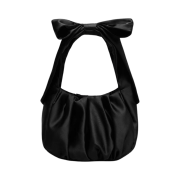 & Other Stories Satin Bow Bag Black