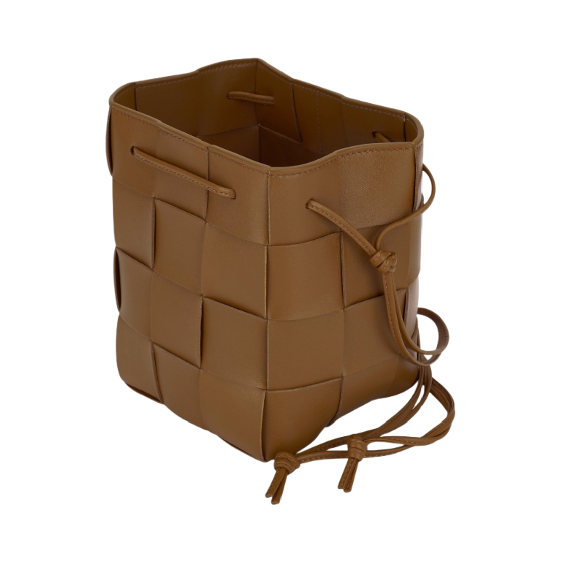 680218VCQC42593 Bottega Veneta Small Leather Cassette Bucket Bag Camel - #2