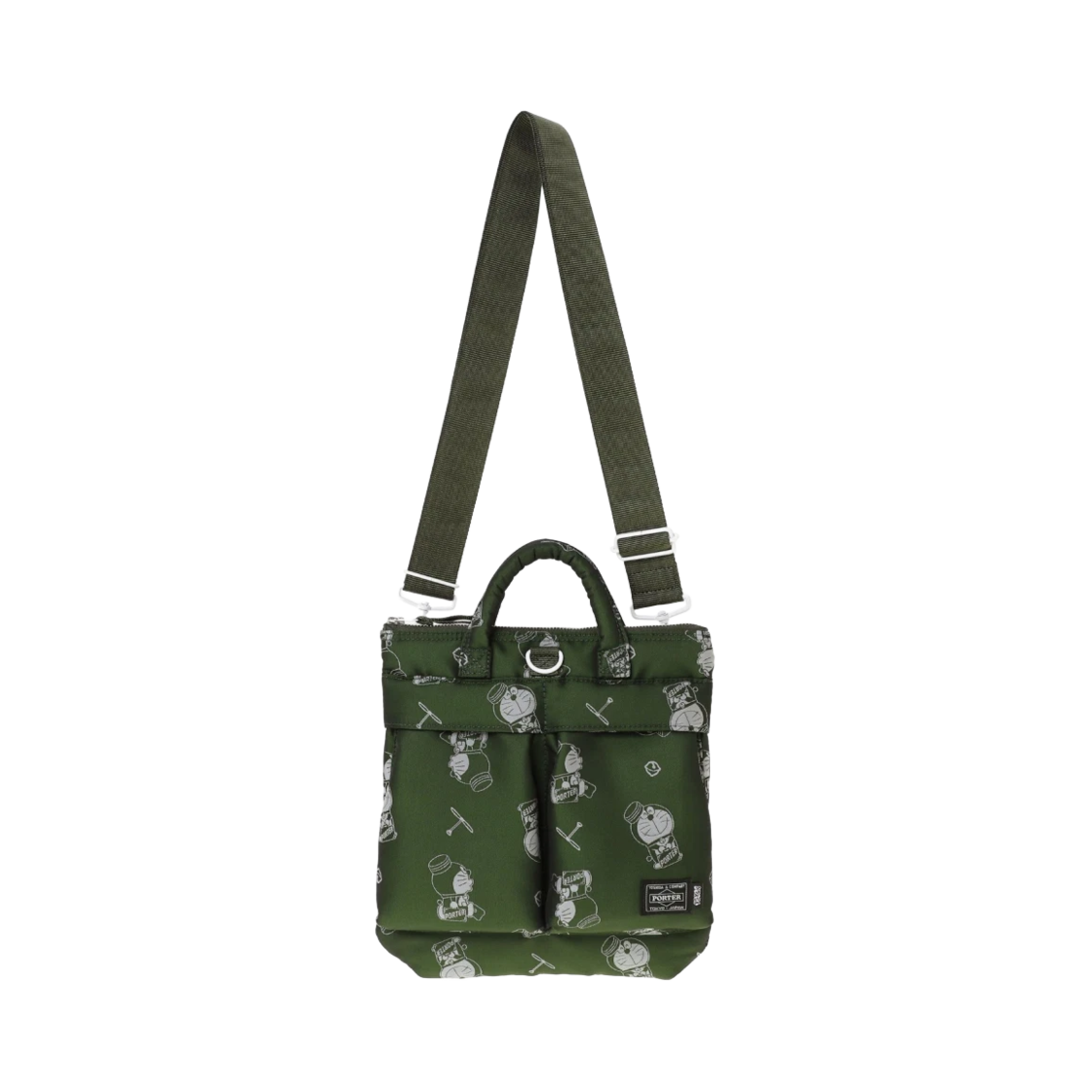 포터 x 도라에몽 헬멧백 올리브 (오리지널 캔 뱃지 포함)(Porter x Doraemon Helmet Bag Olive (With Original Can Badge)) - 2