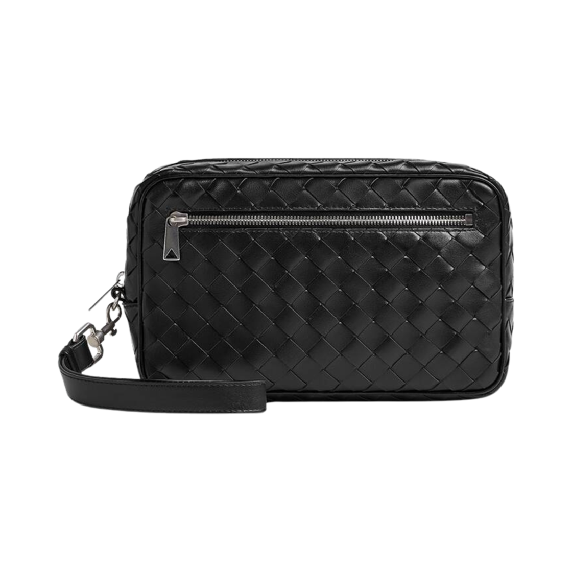 보테가 베네타 인트레치아토 파우치 리스트렛 블랙(Bottega Veneta Intrecciato Pouch With Wristlet Black) - 1
