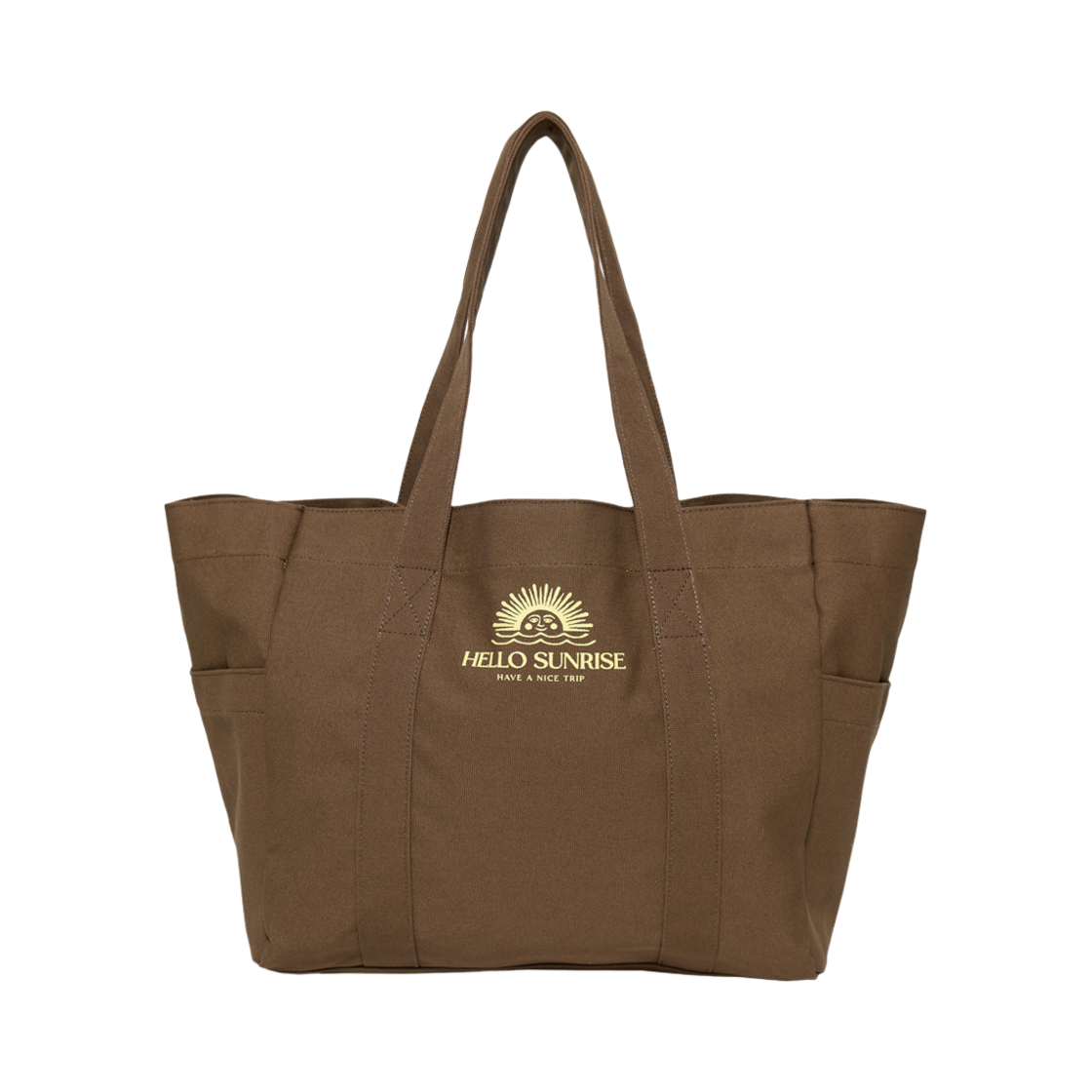 헬로선라이즈 OG 로고 캔버스 토트백 브라운(Hello Sunrise OG Logo Canvas Tote Bag Brown)