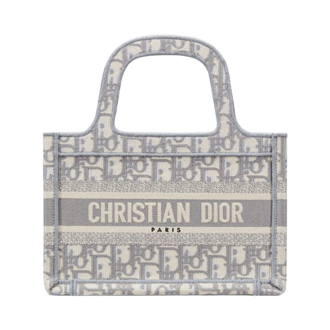 디올 미니 북 토트백 그레이 디올 오블리크 자수(Dior Mini Book Tote Grey Dior Oblique Embroidery) - 1