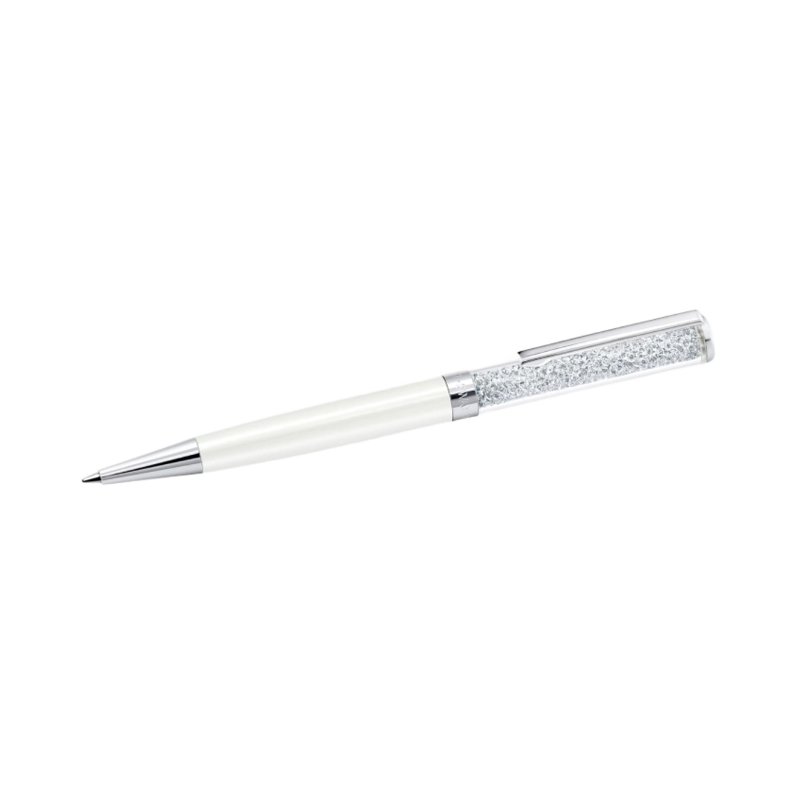 스와로브스키 크리스탈린 볼포인트 펜 화이트 화이트 래커드 크롬 플래팅(Swarovski Crystalline Ballpoint Pen White White Lacquered Chrome Plated)