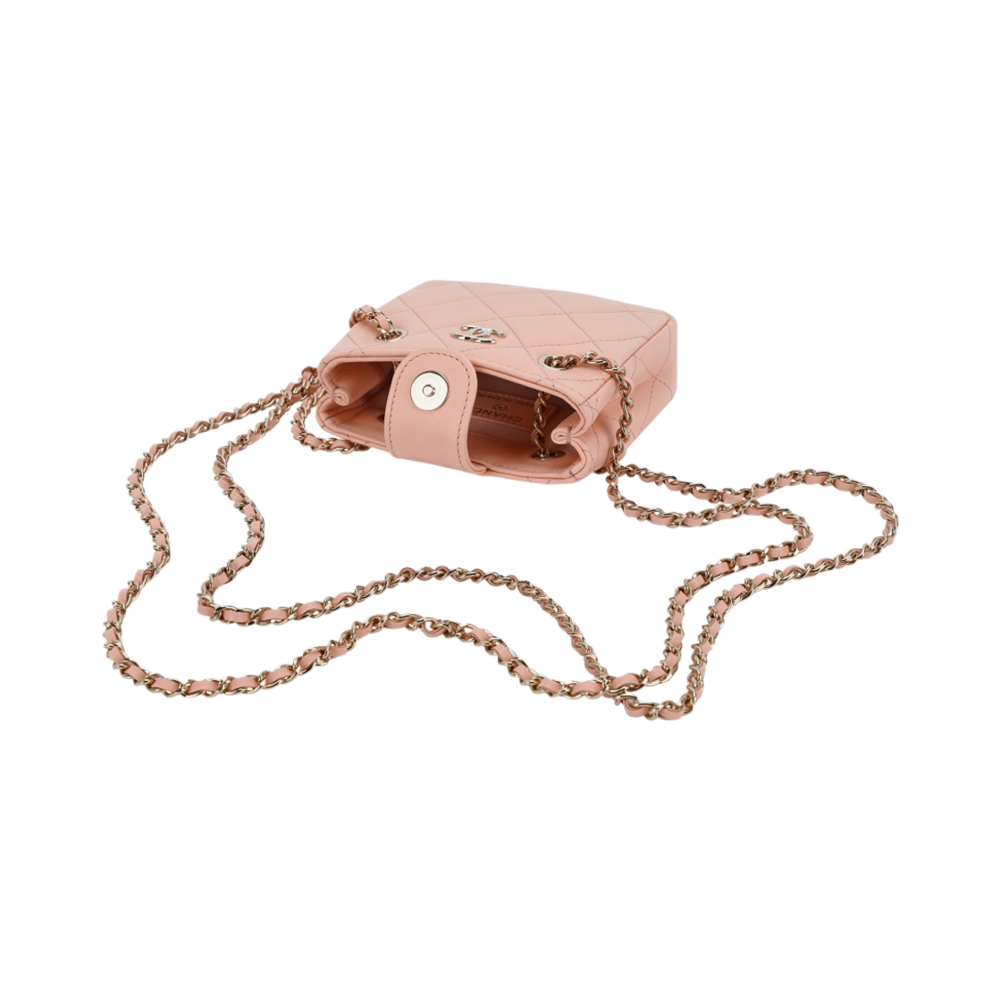 샤넬 체인 미니백 램스킨 & 골드 메탈 라이트 오렌지(Chanel Clutch with Chain Lambskin & Gold Light Orange) - 3