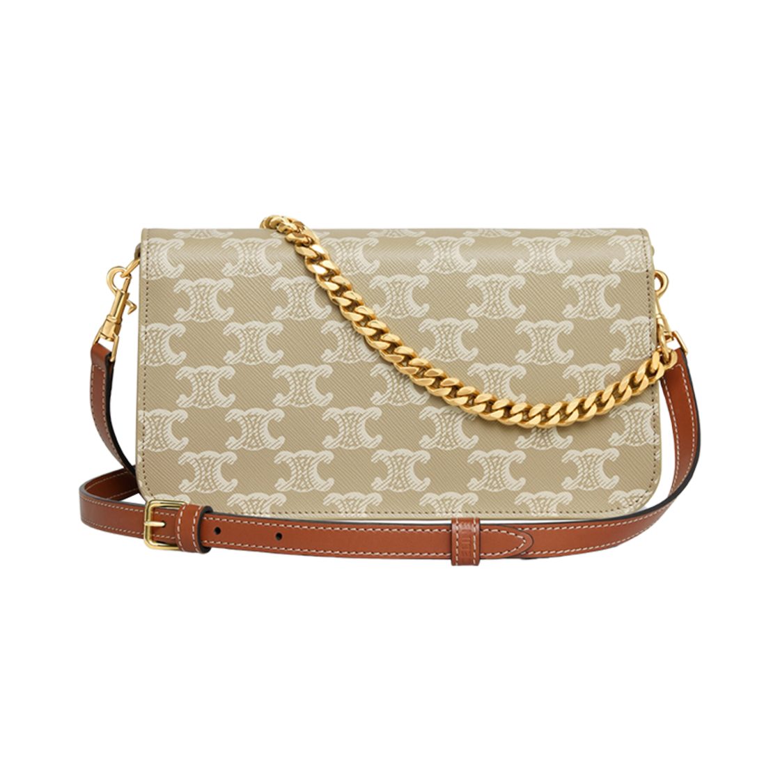 셀린느 멀티포쉐트 트리옹프 캔버스 카프스킨 미니백 그레지(Celine Multipochette in Triomphe Canvas and Calfskin Mini Bag Grege) - 2