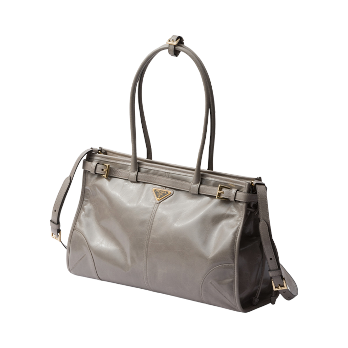 프라다 라지 레더 핸드백 퓨터(Prada Large Leather Handbag Pewter) - 3