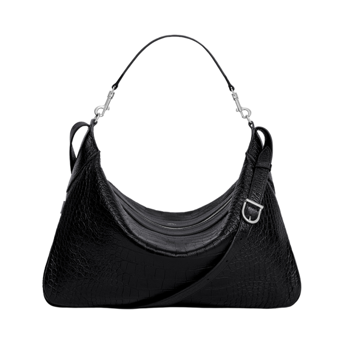셀린느 라지 스트랩 로미 크로커다일 엠보스드 디어스킨 블랙(Celine Large Strap Romy in Crocodile Embossed Deerskin Black) - 3