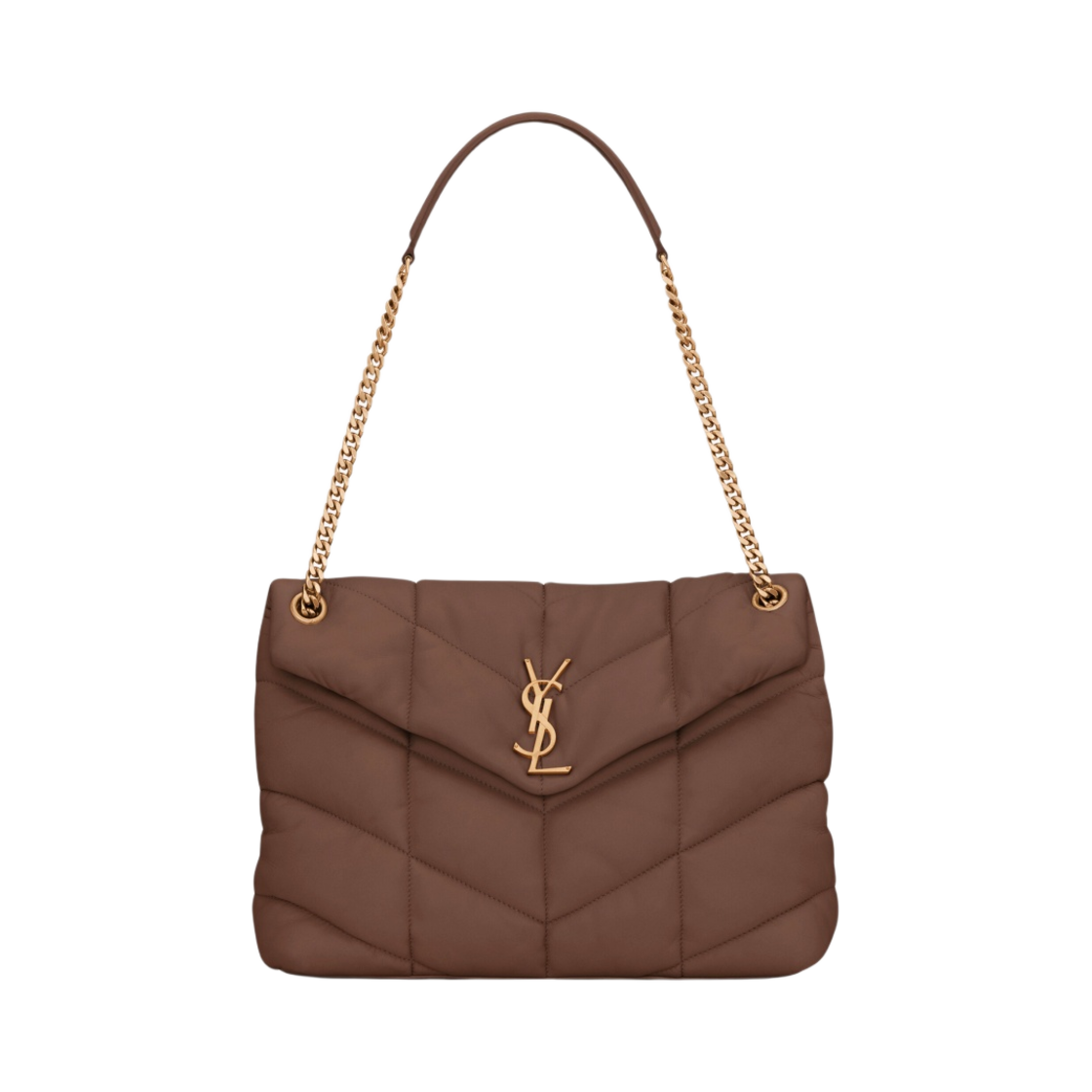 생로랑 퍼퍼 미디움 체인 백 퀼티드 램스킨 다크 브라운(Saint Laurent Puffer Medium Chain Bag In Quilted Lambskin Dark Brown) - 1