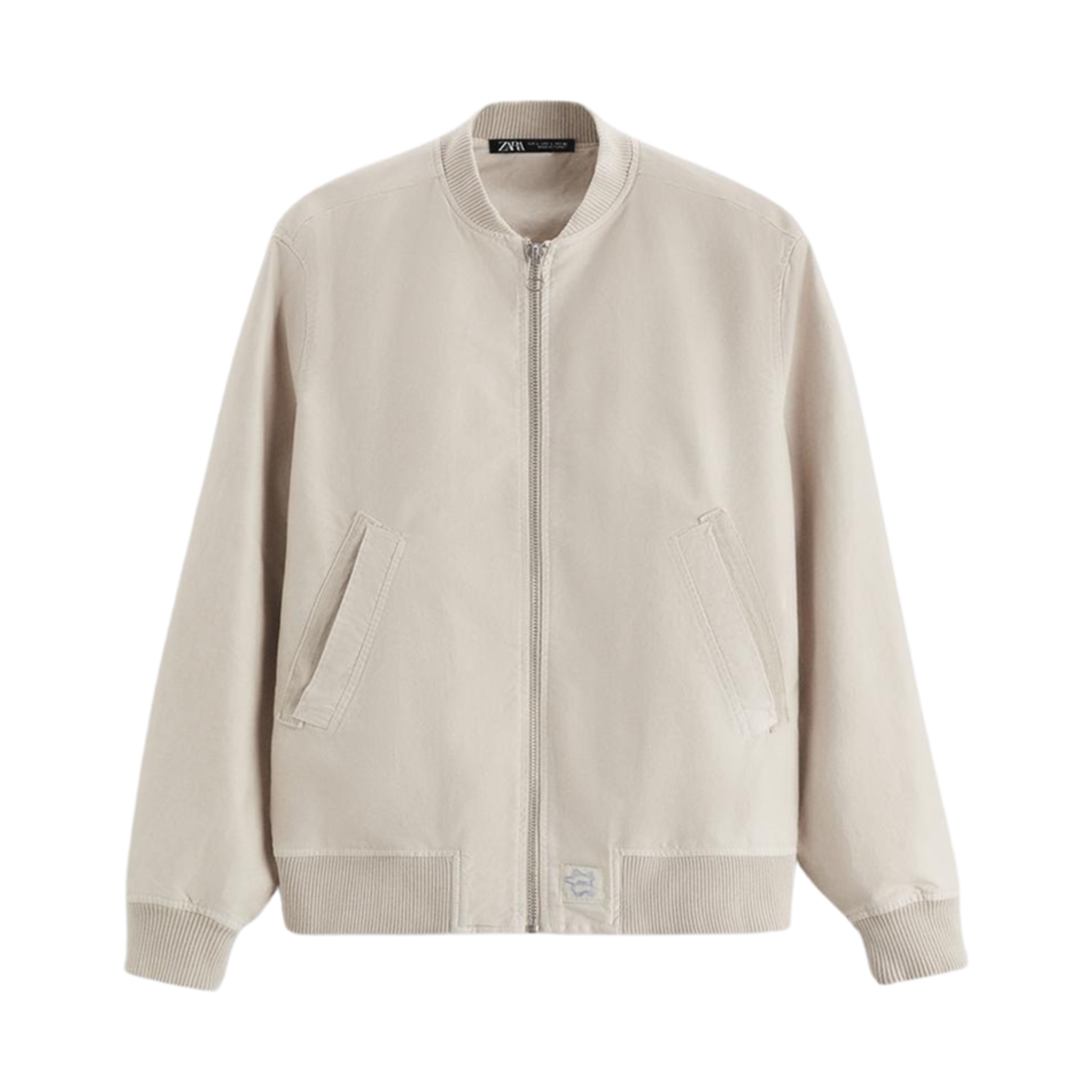 자라 코튼 봄버 자켓 스크래치 화이트(Zara Cotton Bomber Jacket Scratch White)
