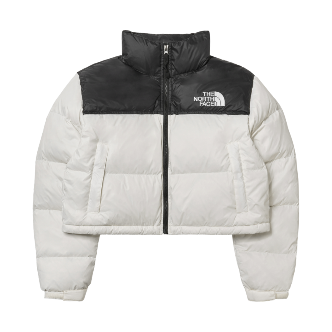 (W) 노스페이스 눕시 숏 자켓 가데니아 화이트 TNF 블랙((W) The North Face Nuptse Short Jacket Gardenia White TNF Black)